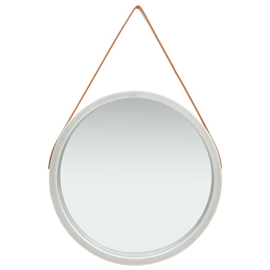NNEVL Wall Mirror with Strap 60 cm Silver