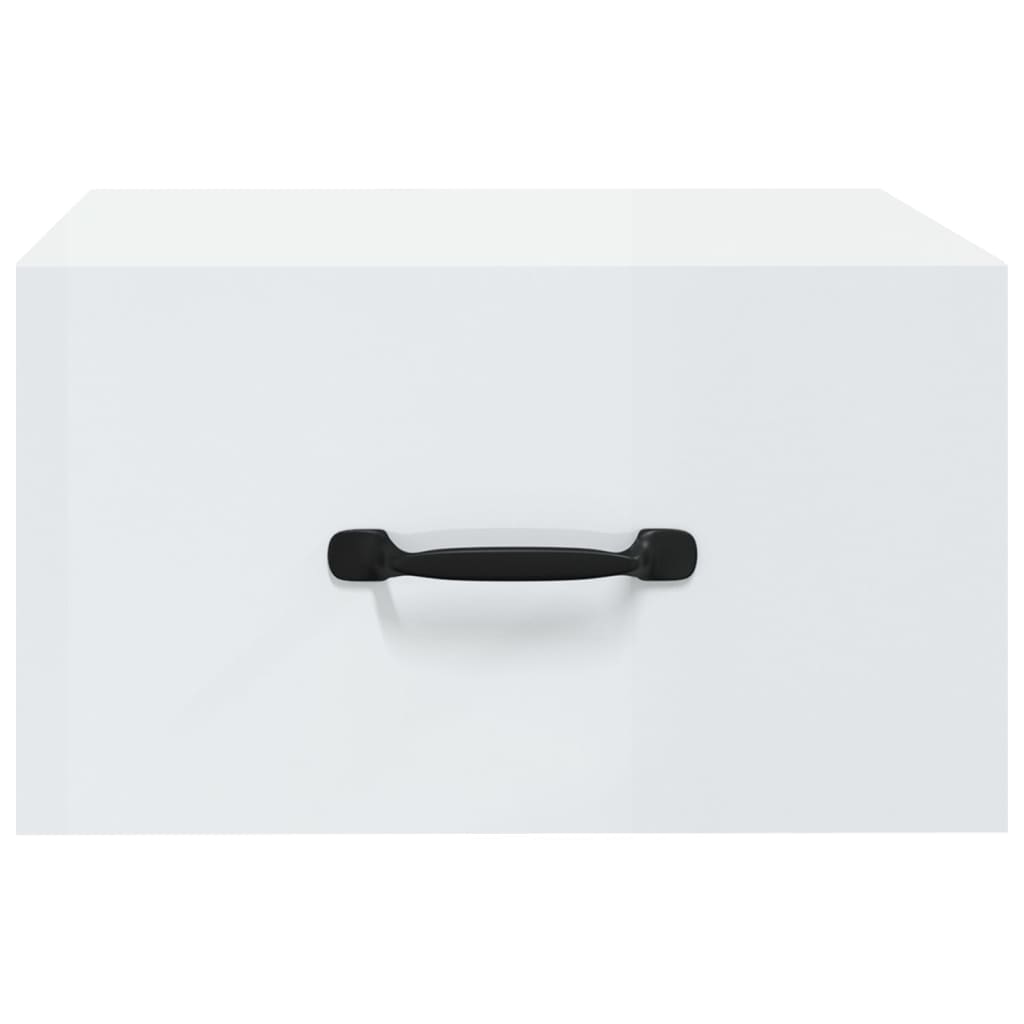 NNEVL Wall-mounted Bedside Cabinets 2 pcs High Gloss White 35x35x20 cm