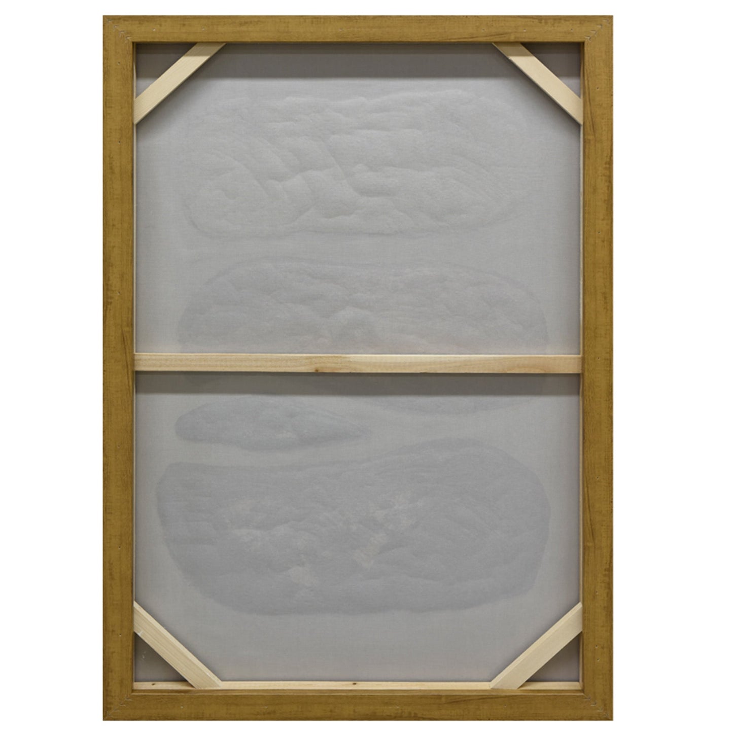 NNEDSZ 60X90cm Pebble Mosaic Dark Wood Framed Hand Painted Canvas Wall Art