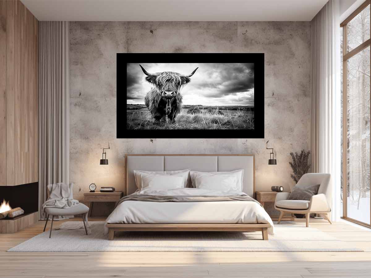 Stormy The Highland Cow Canvas Painting